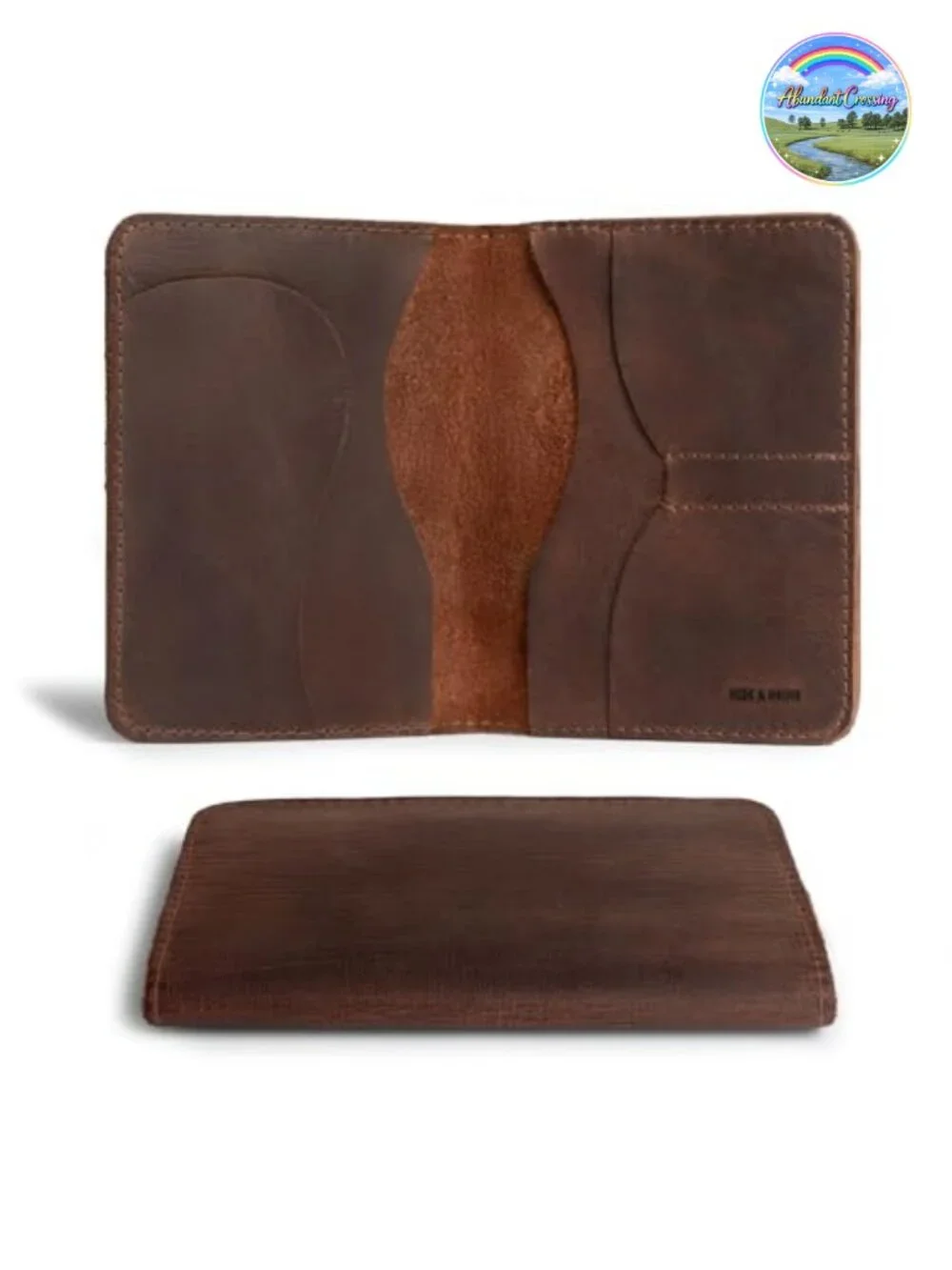 Full Grain Leather Passport Cover with Key Holder and Bill Slots, Handmade